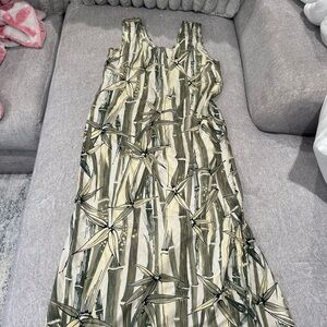 Tommy Bahama Green and Cream Bamboo Maxi Dress